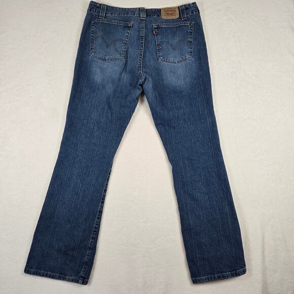 Levi's 525 Nouveau Low Bootcut Womens 14 Jeans Denim Dark Wash 0730 - Picture 2 of 11